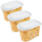 SUSTANIA Vorratsdosen 3er Set weiÃŸ 1L, Schüttdosen, transparent mit Klappdeckeln, Müslispender, aus Kunststoff, ideal z.B. für Müsli, Made in Europe, 100% recyclebar