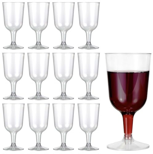 MATANA 12 Premium Weingläser Kunststoff, Plastik Weingläser, 180ml - Stabil & Wiederverwendbar - Mehrweg Cocktailgläser, Weinglas Kunststoff, Weinbecher für Hochzeiten, Partys
