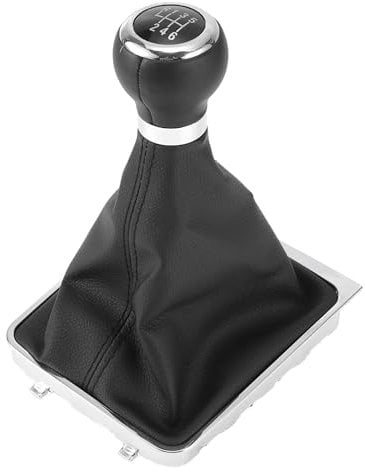 TUCKBOLD Pomo De Palanca De Cambios Manual De 6 Velocidades Para Volkswagen Passat 3C B6 | Pomo De Palanca De Cambios Delantera De Caja De Cambios En Plástico Negro Imitación Cuero 1 Pc.