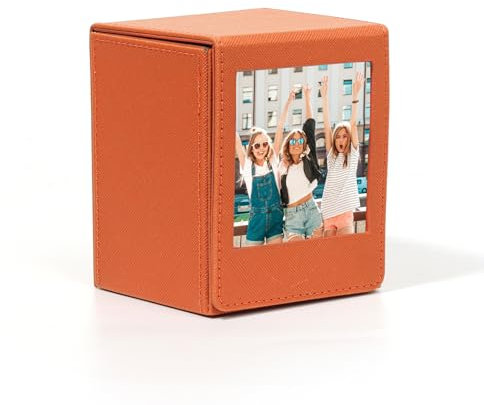 Aisnyho Picture Holder Storage Case for Fujifilm Instax Square SQ1 SQ20 SQ40 SQ10 SQ6 SP-3 Instant Cameras,Square Photo Pouch Storage Box for 72x86mm Films/Photos/Kpop Photocards ect (Brown)