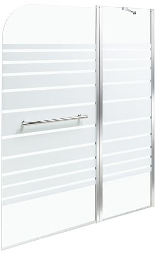 Badewannenaufsatz mit Tür Sicherheitsglas transparent / silber 100x140 cm Tuapi