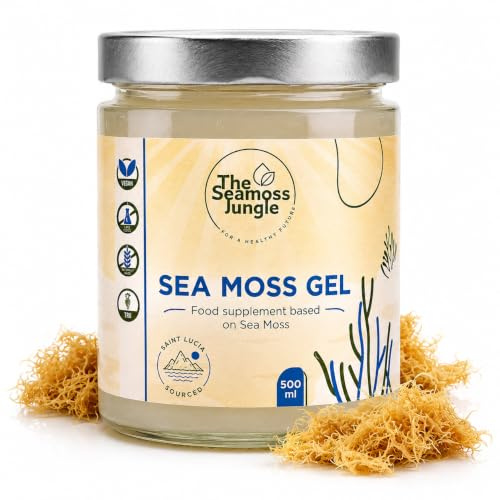 Sea Moss Gel - Golden - 500 ml - St. Lucia - Laborgetestet - Dr. Sebi Inspiriert - Reich an Vitaminen & Mineralien - Superfood für Gesundheit & Wellness