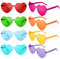 CHRORINE 8/16/24 Paar herzförmige Sonnenbrillen randlos Herz Glasse Transparent Bonbonfarben für Gastgeschenke (8, Mehrere Farben)