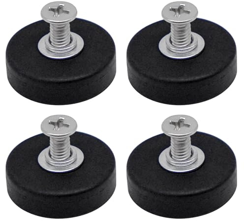 4 Stück Gummierte Neodym Magnete, 22mm Neodym Magnet Gummiert, mit M4 Außengewinde, Magnet mit Gewinde,Geeignet für Fahrzeuge, Lampen, Werkzeuge