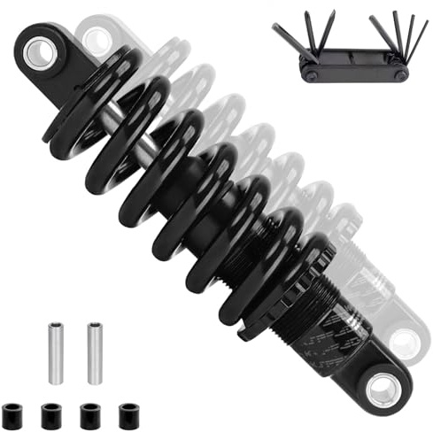LYYCX Mountainbike Dämpfer Hinten 125mm 150mm 165mm 190mm MTB Stoßdämpfer Schraubenfeder Einstellbar 150–2000 Lbs Federung for MTB/E-Bike/XC(125mm,350Lbs)