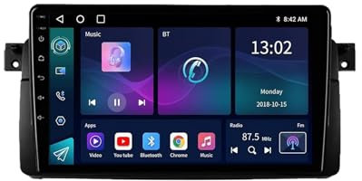 Android 13 2 DIN Car Radio Stereo para BMW 3-Series 3 Series E46 1998-2006 9 Pulgadas Autoradio con WiFi GPS Rear View Camera RDS FM BT DVR SWC Ventilador de refrigeración(2+32G)