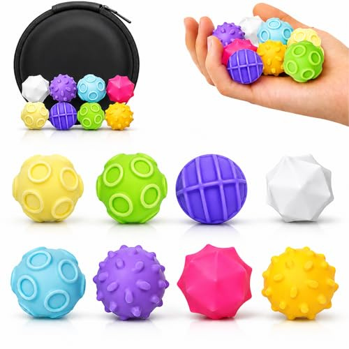 Tangdudu 8 pièces Boules magnétiques Anti-Stress, Jouets Fidget magnétiques en Silicone, Jouets sensoriels pour Enfants et Adultes, Outil de Relaxation pour Gestion du Stress, TDAH, autisme, Cadeau