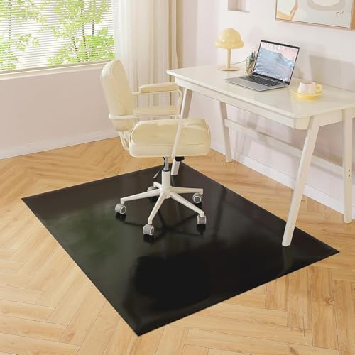 TANTEC Gaming Chair Mat for Hardwood Floors - 90x120cm Computer Desk Chair Mat, Non-Slip & Waterproof Floor Protector, Easy Glide for Office & Gaming Chairs, BPA and Phthalate Free, Black