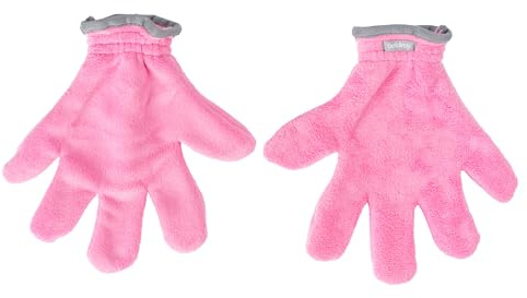 Beldray Antibac Dusting Gloves Set – Pack of 2 Microfibre Cleaning Mitts, Antibacterial Treated Dusters, Elasticated Cuff, Blinds, Plants, Mirrors, Non-Scratch, Machine Washable, One Size, Pink