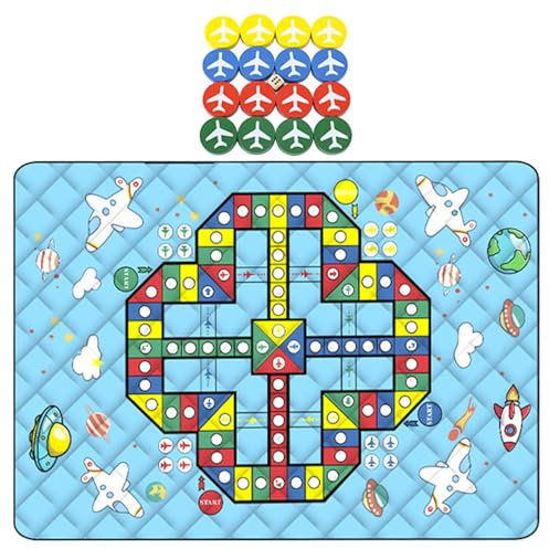 GkgWuxf Tappetino Da Gioco All'Aperto Per Bambini | Coperta Impermeabile Con Pedine Di Scacchi - Portatile E Pieghevole Con 3 Strati Per Gioco Da Tavolo In Famiglia E Tappeto Per Gattonamento