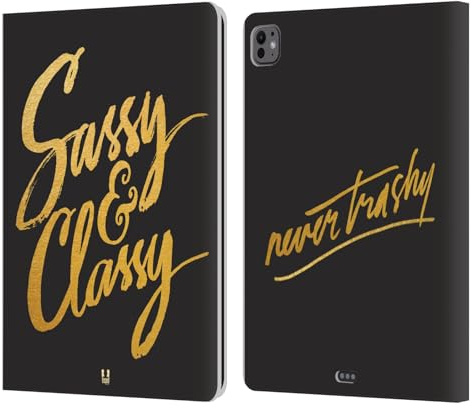 Head Case Designs Insolent Grand comme Or Étui Portefeuille en Cuir Compatible avec Apple iPad Pro 13 M4 2024