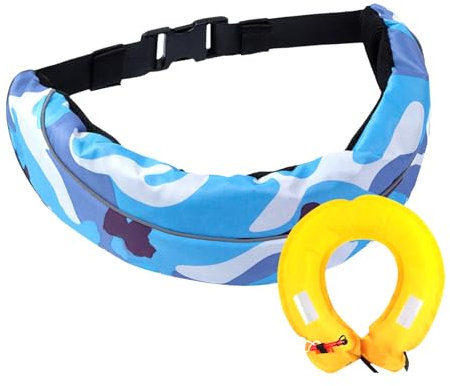 Qidures Giubbotto Salvagente Gonfiabile - Borsa Salvagente Gonfiabile Manuale,Accessori Di Sicurezza Regolabili Per Nuoto Snorkeling Kayak Attività Acquatiche