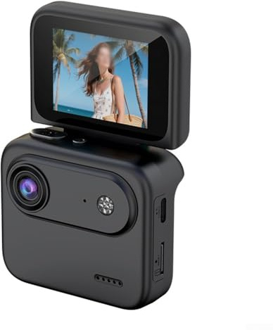 Startbuymore 4K Action Camera, Black | 360 Panoramic View, Stabilized Footage, Flip-Up 2 Inch Screen, 6 Hour 128GB TF Card Support