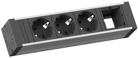 Bachmann VENID 3X Schutzkontakt, 1x ABD 936.009, Schwarz