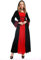 dressmeup W-0032 Lady Woman Costume Fancy Dress Halloween Long Medieval Elf Elfin Fairy Enchantress Dress wide hood black red Size M