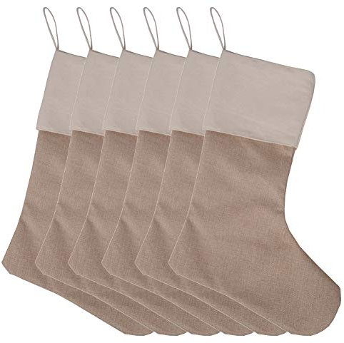 Sackleinen Weihnachtsstrumpf Weihnachten Socken Sackleinen Geshenkbeutel Weihnachtsdekoration Weihnachtskamin Hängende Strümpfe Dekorations Strümpfe Gemischen 6 Stück