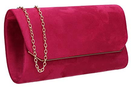SwankySwans Anny Suedette Flapover, Frizione, Borsa a Tracolla Donna, Fucsia, One Size