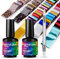 BURANO Transferfolie Nägel Nagelfolien Nail Art Foil Kleber Gel mit 60PCS Foliensticker Nail Transfer Tipps Nagelsticker Transferfolie Sticker Set, 15ml 2 Flaschen Nail Art Klebetransfer