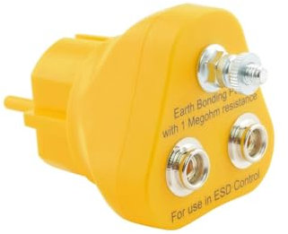 BERNSTEIN ESD Erdungsstecker 2 x 1 MOhm und M5 Anschluss | 1x Schraubanschluss M5 für 4 mm Öse, 2x 10 mm Druckknöpfe, 2 x 1 MOhm Sicherheitswiderstand