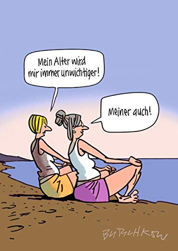 Postkarte 10,5 x 14,8 cm (hoch) • 78214 ''Yoga am Strand'' von Inkognito • Künstler: INKOGNITO © Butschkow • Satire • Urlaub • Cartoons • Umwelt • Sport • Umwelt