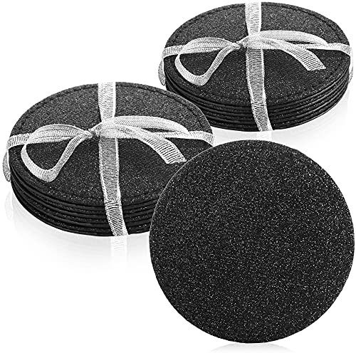 COM-FOUR® 8X Dessous de Verre pour Boissons - Dessous de Table Ronds et Brillants - Dessous de Verre en Plastique - Dessous de Verre pour Boissons Ø 10cm (08 pièces - Noir)