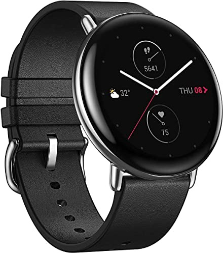 Amazfit Zepp Amazfit E Smartwatch AMOLED 3D-Glas Display Fitness Uhr 5 ATM wasserdicht Sportuhr mit SpO2- und Herzfrequenzmessung