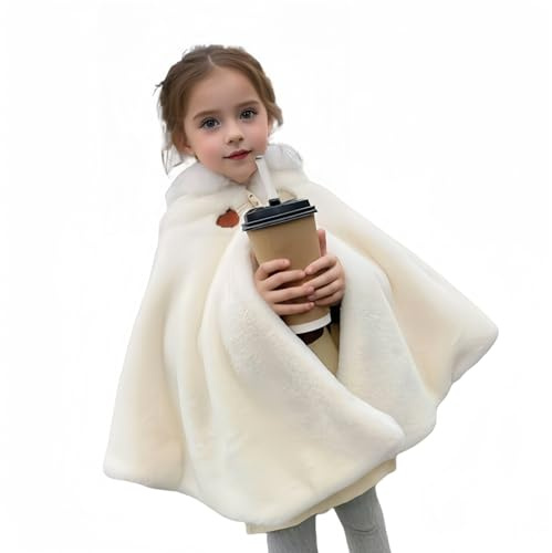 Proumhang Mädchen Kapuzen Cape Umhang,Winter Warm Outdoor Schal Poncho,Kapuzenmantel Jacke,Prinzessin Capelet Wrap,Baby Kinder Kleinkinder Kleinkinder Schneeanzug Oberbekleidung