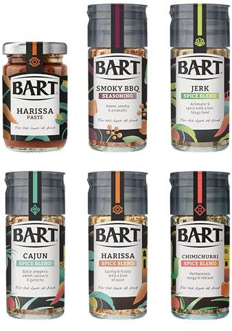 BART BBQ Seasoning Bundle - Harissa Paste, Smoky BBQ Seasoning and Cajun, Jerk, Harissa, Chimichurri Spice Blends - Spice Rack Essentials, Father's Day Gift