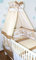 Primawela Babybett Himmel Vollstoff - Bärchen Braun - für Baby Bett Vollstoffhimmel Baumwolle