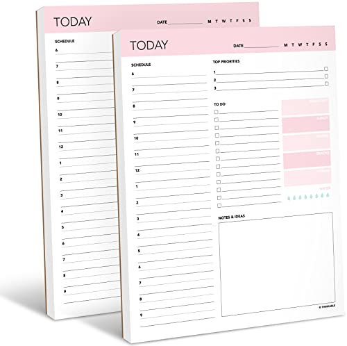 THiNKABLE Notizblock für Tagesplaner, 21,6 x 27,9 cm, To-Do-Liste, Arbeitsplaner, 2021, A4, Rosa