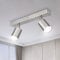 Ketom GU10 Deckenstrahler LED, Deckenstrahler 2 Flammig, LED Deckenleuchte Schwenkbar, Mattes Nickel Deckenlampe Spot, Modern Strahler Deckenspot für Küche, Wohnzimmer, Schlafzimmer