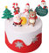 SYKYCTCY 6 Pack Santa Claus Merry Christmas Cake Toppers Resin Little Figurine Cane Snowman Deer Christmas Tree Cake Topper Picks for Merry Christmas Theme Holiday Party Cake Decorations Supplies