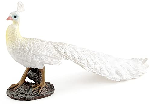 ISAKEN Pfau Figur Skulptur Ornament Peacock Desktop Realistische Pfau Moderne Elegante Kunst Wohnzimmer Dekor Mini Statue Zubehör Geschäftsstelle Geschenke