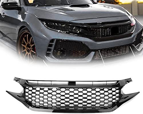 FORREC Rejillas Delanteras para Honda para Civic 2016 2017 2018 Rejilla De Parachoques Delantero De Coche Rejilla Superior