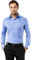 Vincenzo Boretti Herren Hemd bügelfrei 100% Baumwolle Slim-fit Uni-Farben blau 43-44