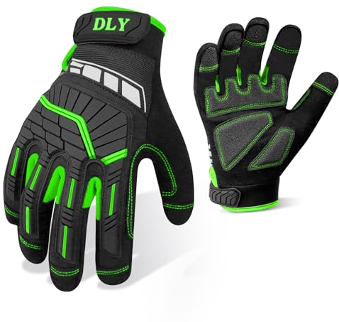Sicherheits Arbeitshandschuhe Herren,Mechanikerhandschuhe mit Touchscreen,Arbeitshandschuh mit Schlagschutz und Vibrationsdämpfung,Vibration-Schutz-Handschuhe für Autos,Motorräder,Versorgungsarbeiter