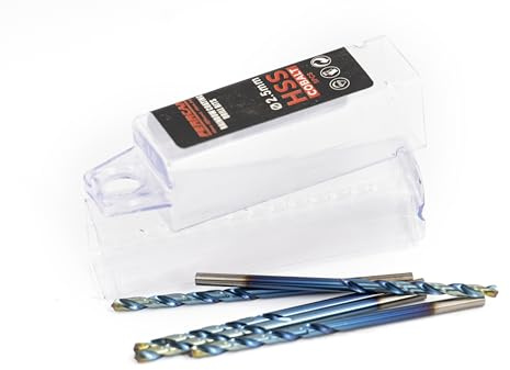 Ferrcan Forets pour métal HSS DIN338 M35 5% cobalt finition rainbow pour le perçage dans l'inox acier inoxydable, fer et autres métaux (paquet de 5 pièces par mesure)