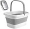 Collapsible Foot Bath Foot Spa with Massager - 15L Foot Soak Pedicure Bowl with Handle - Portable Foot Basin Foot Bucket for Soaking Feet (White)