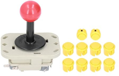 XHTLLO Arcade-Taste, 50 Millionen Taps Arcade-Stick, Mechanischer Knopf-Sound-Arcade-Joystick, Runde Wippkopf-Griff-Arcade-Tasten, Arcade-DIY-Kits