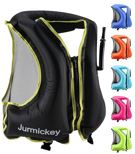 Snorkel Vest for Adults, Inflatable Snorkeling Vest for Men & Women, Portable Swim Jacket & Buoyancy Vest for Snorkeling, Swimming, Kayaking, Boating