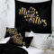 AShanlan Partner Kissenbezug 2er Set 80x80 cm Mr Mrs Schwarz Gold Love Herzen Ornamente Wendemotiv Microfaser Doppelpack Dekorativ Kissenbezüge Kissenhülle mit Reißverschluss