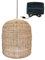 Lumisky Giacomo Solar Pendelleuchte aus natürlichem Rattan, mit Hybridkabel, Netz- und Solarkabel, 5 m Länge
