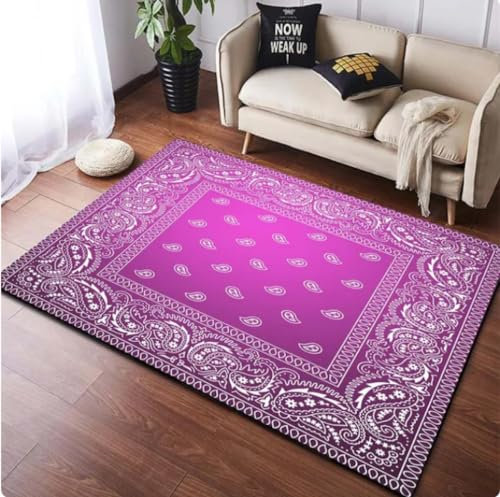 KIESEY Teppiche mit Bandana-Muster, Teppichbereich für Wohnzimmer, Teppiche für Schlafzimmer, Küchenmatte, Fußmatte 50x80cm
