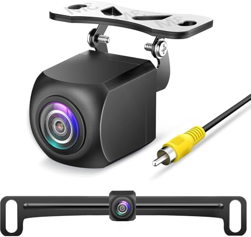 Unifizz HD Rückfahrkamera, Klare Nachtsicht IP69 wasserdichte Rückfahrkamera Universal Rückfahrkamera Kit Metallgehäuse 170 Grad Weitwinkel Nummernschild Rückfahrkamera für Auto