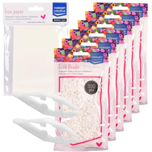 Vaessen Creative 5009-994 Bügelperlen, Plastic, Weiß, 6600, Piece