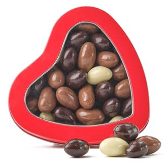 Walnut Tree Heart-Shaped Tin – Gourmet Brazil Nuts Gift, Chocolate Covered – Hand Packed–Great Taste Award Winner – Luxury Gift Selection, Birthday, Anniversary, 300g