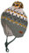 maximo Baby-Mütze, ausgenäht, Pompon Jacquard Grobstrick, Futter Made in Germany