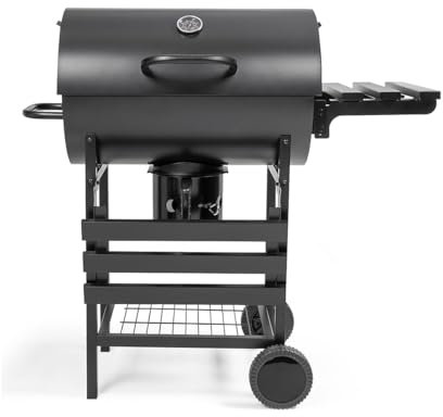 Livoo - Barbecue à Charbon Baril DOC332-54,5 x 35 cm de Cuisson, Hauteur 74cm, Grille de Maintien au Chaud Inclus