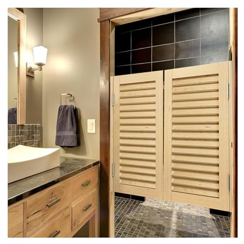 Saloon Porte Battante, Porte western bois, Portes battantes de café de salon de 36 pouces, for salle de bains, demi-porte battante intérieure en bois massif, porte de majordome robuste avec charnières