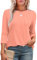 Aokosor Womens 3/4 Sleeve Tops Ladies Blouses Crew Neck Pleated Shirts Fashion Dressy Tunic Blouses Size 18-20 Coral